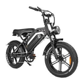 WHOSU Electric Bike for Adults Ebike 1500W/48V/18Ah Tank 20" Fat Tire Electric Bicycles Up to 30MPH & 68 Miles with Retro Motorcycle Design Remov
