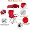 Foldable beach canopy chair, sun protection camping lawn canopy chair, 330LBS load folding seat