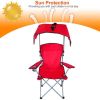 Foldable beach canopy chair, sun protection camping lawn canopy chair, 330LBS load folding seat
