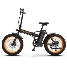 New Pattern Electric Bike Fat Tire With Removable Lithium Battery for Adults (motor: 500W, Color: orange)