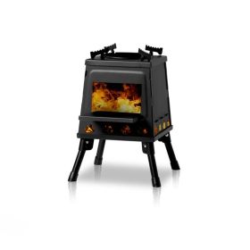 Outdoor Portable Folding Charcoal BBQ Grill Stove (Color: black, Type: BBQ Grill)