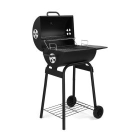 Charcoal Grill with Wheels for Outdoor Party Camping Picnic (Color: black, Type: Style A)