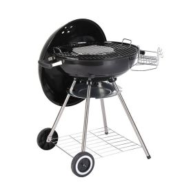 Charcoal Grill with Wheels for Outdoor Party Camping Picnic (Color: black, Type: Style B)