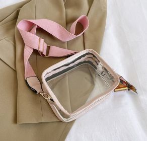 Clarissa Clear Crossbody Bag (Color: pink)