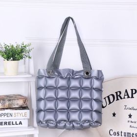 Clarissa Inflatable Tote Purse (Color: grey)